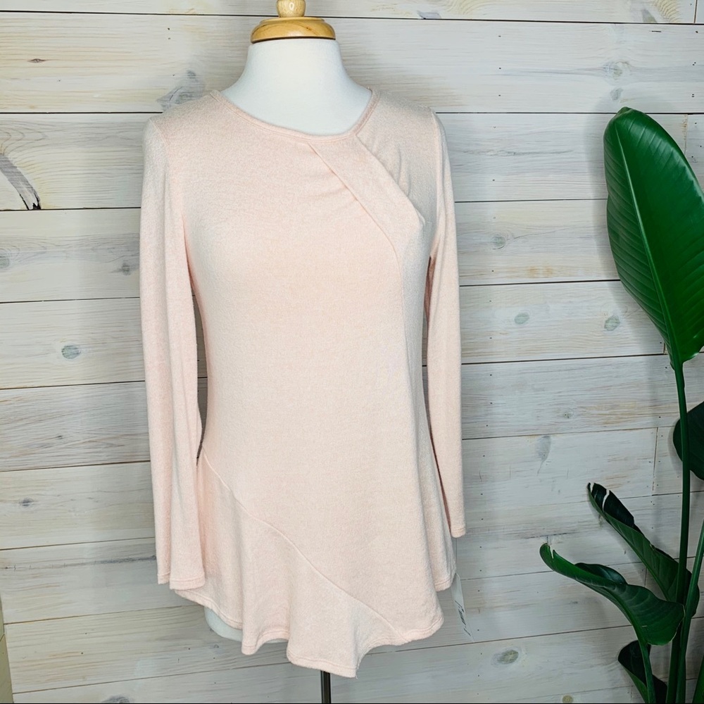 Soft Blush Pink Long Sleeve Blouse